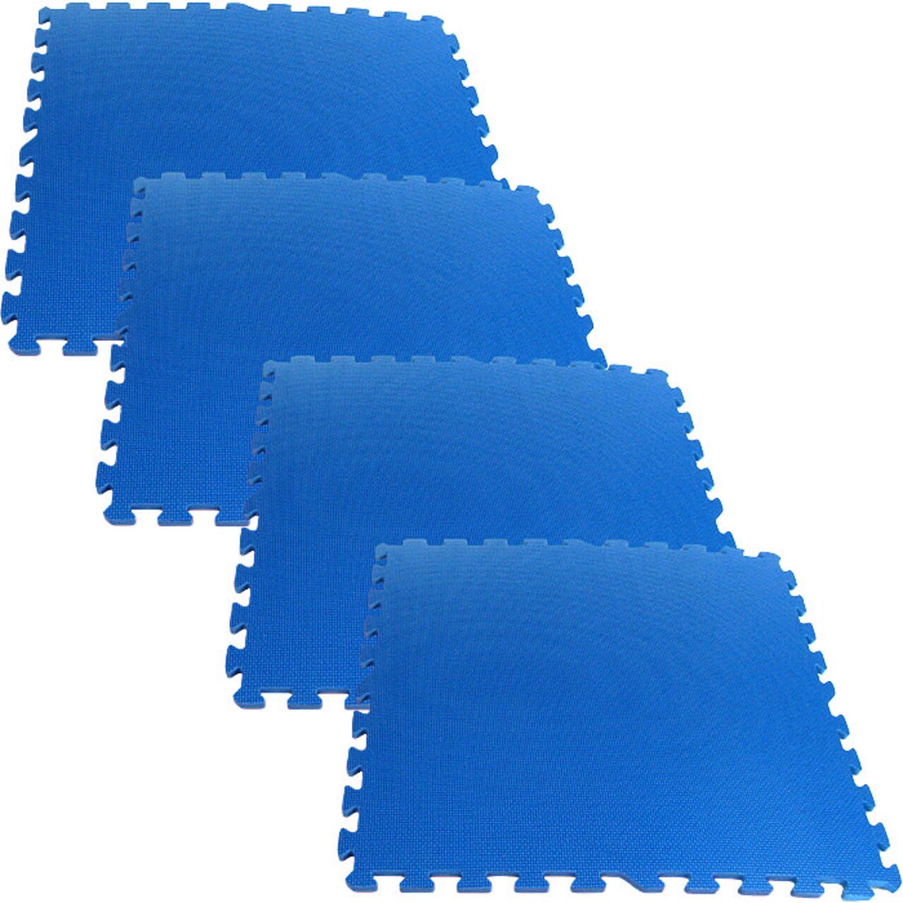 Stalwart Blue Foam Flooring Set 4 Pcs Anti-Fatigue Cushioned Tiles 2-Ft X 2-Ft